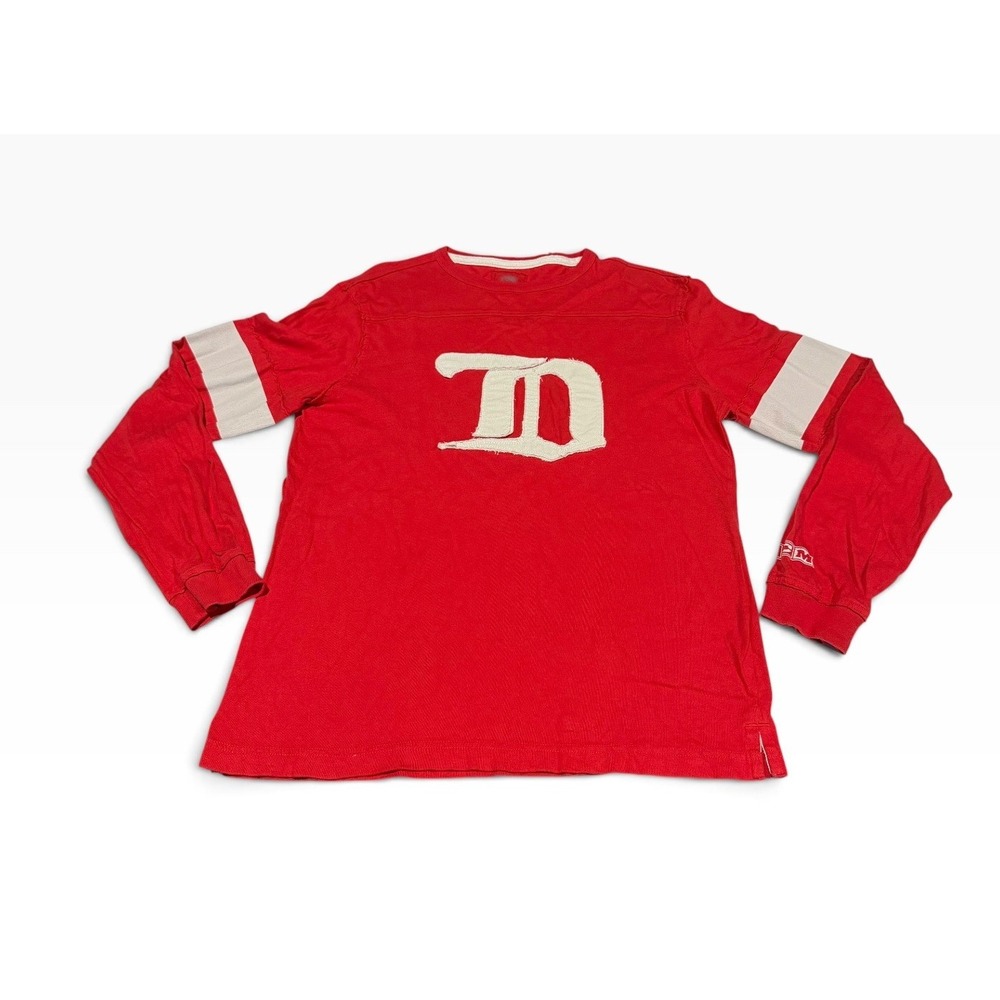 CCM NHL Detroit Red Wings Long Sleeve Shirt Red Vintage Style Mens Small